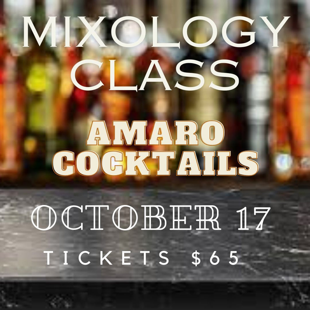 Cocktail Class - Amaro Cocktails (October 17, 2025)