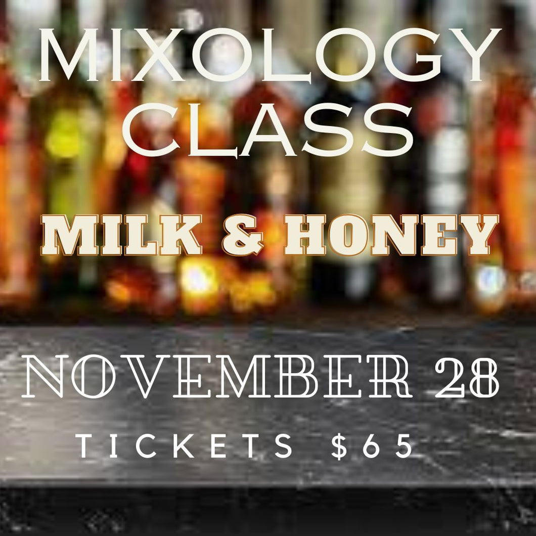 Cocktail Class - Milk & Honey Cocktails (November 28, 2025)