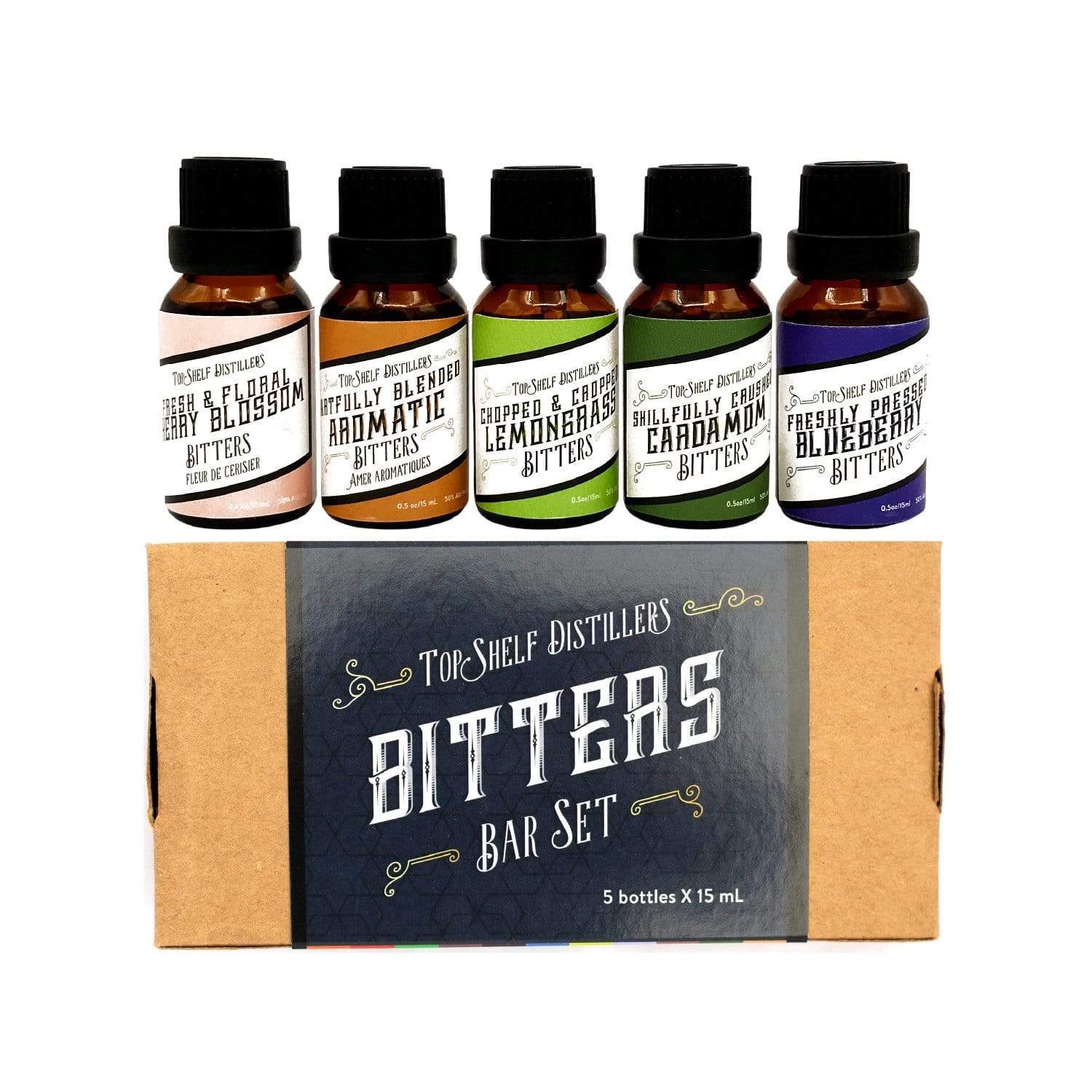Bitters Rack Bar Top Shelf - Bitters Bar Set (15ml) – Cocktail Culture